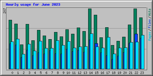 Hourly usage for June 2023